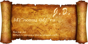 Jánossy Dóra névjegykártya